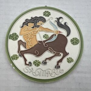 Sagittarius Horoscope Plaque Mermaid 4 3/4'' Made by Hand in Italy Luciano